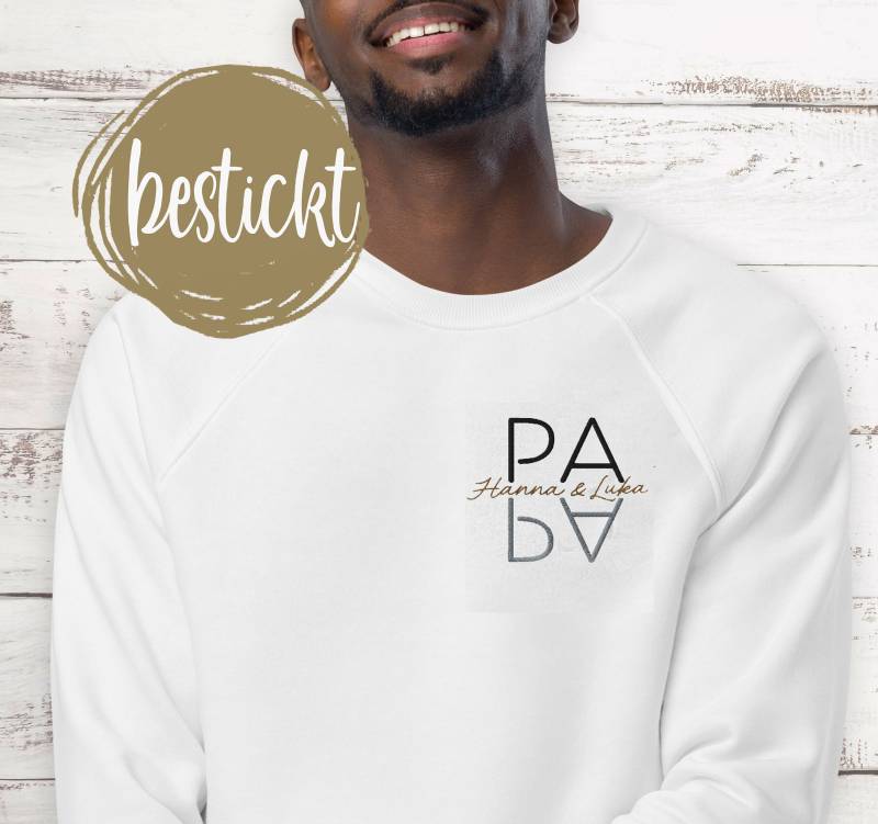 Papa Pulli Dad Sweater Sweatshirt | Personalisierter Geschenk Vatertag Mit Kindernamen Geburtsjahr Geburtstag Geburt Babyparty von rotekirschen