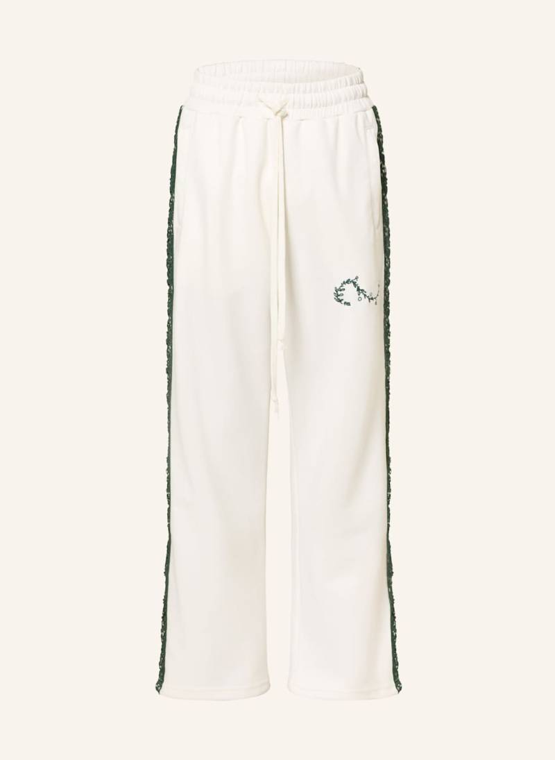 Rough. Sweatpants Mit Lochspitze weiss von rough.