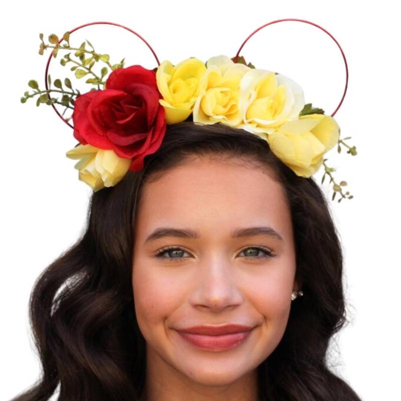 Belle Inspirierte Blumen Micky Ohren Rot Draht Blumenkrone Belle Inspirierte Blumen Micky Ohren Rot Draht Blumenkrone von roundtrip
