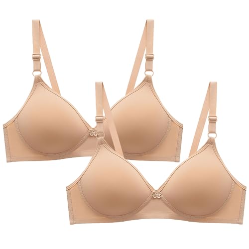 2PC/3PC Damen BH Ohne BüGel, Full Cup Hohe UnterstüTzung Push Up BH DüNn Atmungsaktiv Bequem Alltag BH Nahtlose Drahtlose Klassische Minimiser BH Null GefüHl Verstellbare TräGer Sexy Dessous von routinfly