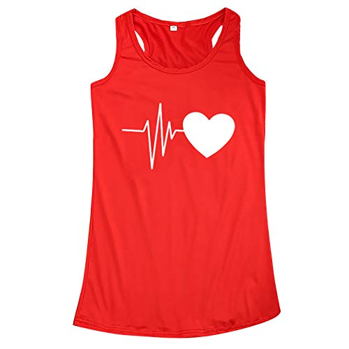 Ärmelloses Damen-Trainingsoberteil Damen Fasion Pattern Print Ärmelloses Rundhals-Sweatshirt Weste Lustiges T-Shirt Basic Top Tank Top Unterhemden Spitzentop Lang von routinfly