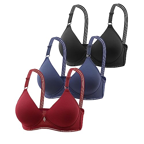 BH Damen Sexy Push-Up Gepolsterte Alltags-BH Drahtlose Sport-BHS Frauen Hohe UnterstüTzung GroßE BüSte Damen Bestickte Atmungsaktive UnterwäSche Bequemer BH UnterwäSche Keine RäNder Tiefes V von routinfly