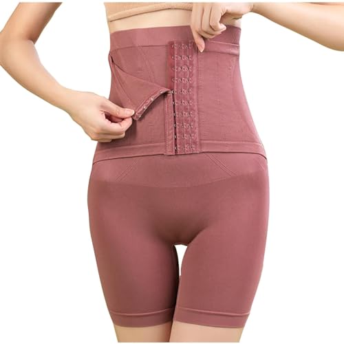 Bauchweg Unterhose Damen Miederhose,Hohe Taille Nahtlos Stark Formend Bauch Weg Bauchkontrolle Unterwaesche,Hip Shapewear Hoher Taille Unterwäsche Frauen Formende Leggings Miederslips (B_Rot, XL) von routinfly