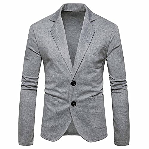 Blazer für Herren, UK, Herren, schmale Passform, einfarbig, Anzug, Kragen, lässig, klein, Anzugjacke für Herren, grau, 2XL von routinfly