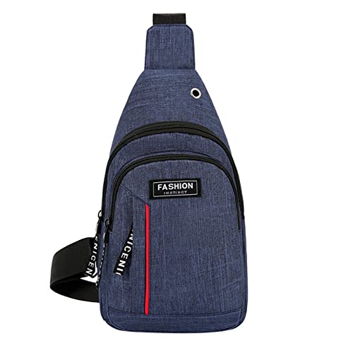 Crossbody Tasche MäNner Chest UmhäNgetasche Reisetasche Casual Daypack Sling Rucksack Umhängetasche Handtaschen Langlebig Leichtgewicht Messenger Tasche FüR Damen Herren Wandern Reisen (Blau) von routinfly