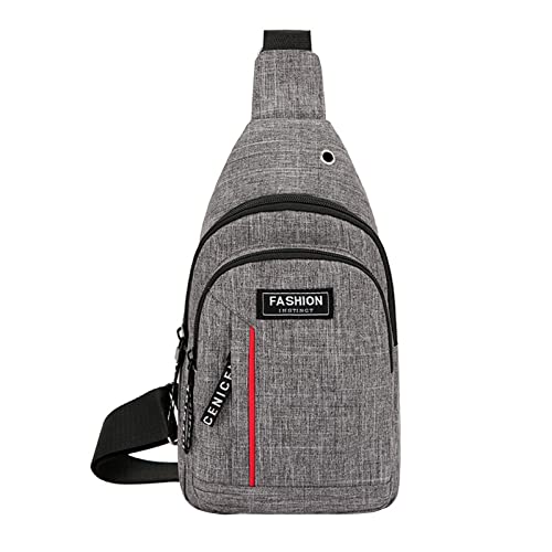 Crossbody Tasche MäNner Chest UmhäNgetasche Reisetasche Casual Daypack Sling Rucksack Umhängetasche Handtaschen Langlebig Leichtgewicht Messenger Tasche FüR Damen Herren Wandern Reisen (Grau) von routinfly