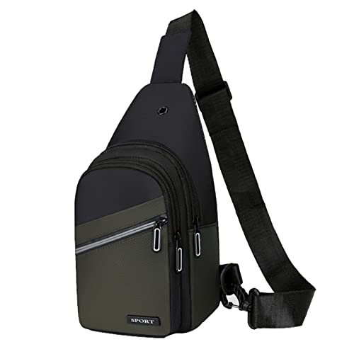 Crossbody Tasche MäNner Chest UmhäNgetasche Reisetasche Casual Daypack Sling Rucksack Umhängetasche Handtaschen Langlebig Leichtgewicht Messenger Tasche FüR Damen Herren Wandern Reisen (Grün) von routinfly