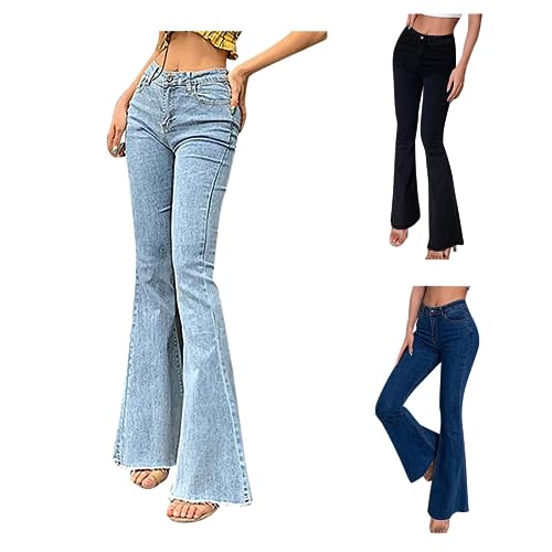 Damen Athletisch Hohe Taille Retro Ausgestellte Hose Sommer LäSsig Workout Leggings Elegant Leichtgewichtige Yoga Hose Atmungsaktiv Weich Lange Hose Luftige Hose Strandhose Boot Cut Lange Hose von routinfly