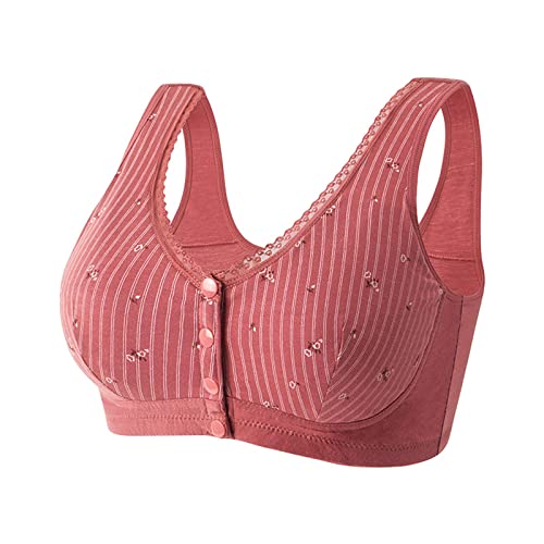 Damen Baumwolle Everyday Bra Vorderverschluss Ohne Bügel BH Damen Sport BH Starker Halt Große Größe Nahtlos BH Weicher Damen Push Up BH Gepolstert Atmungsaktiver Bequem Damen BH Klassische Bustier von routinfly