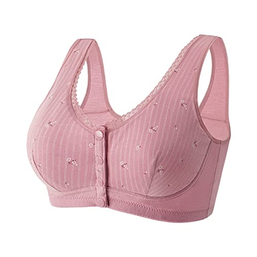 Damen Baumwolle Everyday Bra Vorderverschluss Ohne Bügel BH Damen Sport BH Starker Halt Große Größe Nahtlos BH Weicher Damen Push Up BH Gepolstert Atmungsaktiver Bequem Damen BH Klassische Bustier von routinfly