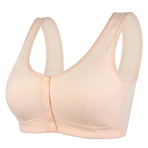 Damen Baumwolle Everyday Bra Vorderverschluss Ohne Bügel BH Damen Sport BH Starker Halt Große Größe Nahtlos BH Weicher Damen Push Up BH Gepolstert Atmungsaktiver Bequem Damen BH Klassische Bustier von routinfly