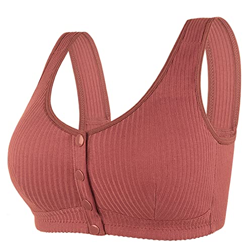 Damen Baumwolle Everyday Bra Vorderverschluss Ohne Bügel BH Damen Sport BH Starker Halt Große Größe Nahtlos BH Weicher Damen Push Up BH Gepolstert Atmungsaktiver Bequem Damen BH Klassische Bustier von routinfly