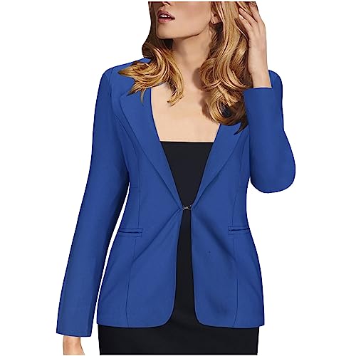 Damen Eleganter Business Blazer Revers Sommer Herbst Kleiner Anzug Blazer Offene Front Jacke Langarm Mantel Solide Schlank Büro Strickjacke Sportlich Lässig Oberbekleidung Blazer Basic Blazer von routinfly