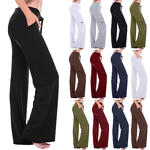 Damen Leggings Atmungsaktive Sommerhosen Culottes Hosen Weiche Yogahosen Hohe Taille Stretch Workout Out Leggings Luftige Hosen Track Pants Ausgestellte Hosen Sweatpants Cargo Hosen Jogginghosen von routinfly