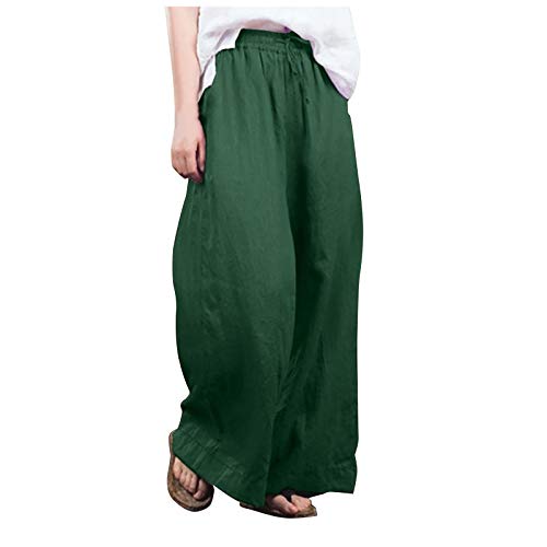 Damen Weites Bein Sommerhose Elegant FließEnd Atmungsaktiv Palazzo Hose Stoffhose Mode LäSsig Lange Hose Strandhose Yogahose Leichtgewicht Hohe Taille Luftige Hose Mode Trendy Yogahose Freizeithose von routinfly