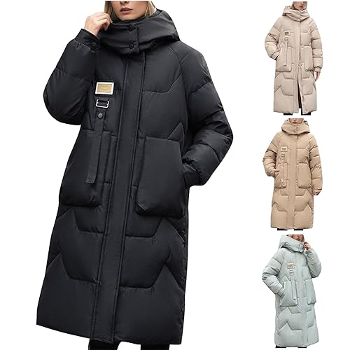 Damen Winterjacke Oversize Parka Winter Warm Gesteppte Mantel Mit Kapuze Lange Damen Hooded Puffer Jackets Damen Parka Jackets Übergangsjacke Warm Steppjacke Lang Winter Puffer Padded Mantel von routinfly