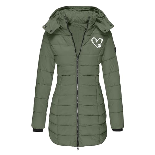 Damen Wintermantel Warmer Steppmantel Mit Abnehmbarer Kapuze Damen LäSsige Winterjacke Mit Kapuze Softshell Jacke Dicke Warme Outdoor Jacke Leichte Daunenjacke ReißVerschluss Thermo Puffer Jacke von routinfly