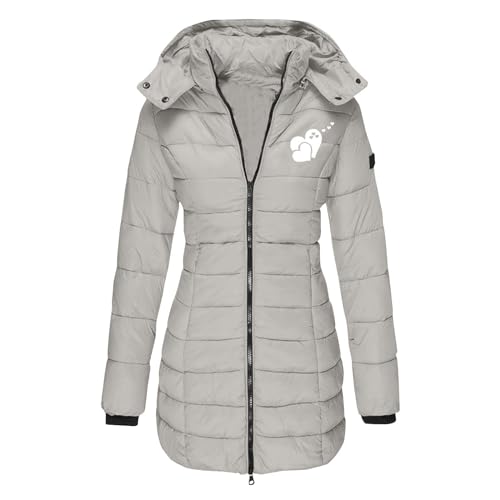 Damen Wintermantel Warmer Steppmantel Mit Abnehmbarer Kapuze Damen LäSsige Winterjacke Mit Kapuze Softshell Jacke Dicke Warme Outdoor Jacke Leichte Daunenjacke ReißVerschluss Thermo Puffer Jacke von routinfly