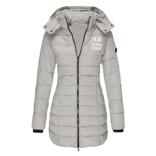 Damen Wintermantel Warmer Steppmantel Mit Abnehmbarer Kapuze Damen LäSsige Winterjacke Mit Kapuze Softshell Jacke Dicke Warme Outdoor Jacke Leichte Daunenjacke ReißVerschluss Thermo Puffer Jacke von routinfly