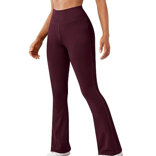 Flared Leggings Elegantes Hose Damen Lang Yoga Hosen Hohe Taille Jazzhose Schlaghose Booucut Leggings Casual Arbeit Schlaghose Stretch Weites Bein Freizeithose Push Up Tanz Fitness Sporthosen von routinfly