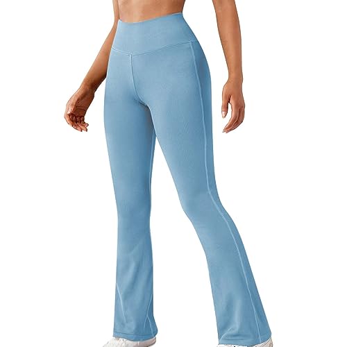 Flared Leggings Elegantes Hose Damen Lang Yoga Hosen Hohe Taille Jazzhose Schlaghose Booucut Leggings Casual Arbeit Schlaghose Stretch Weites Bein Freizeithose Push Up Tanz Fitness Sporthosen von routinfly