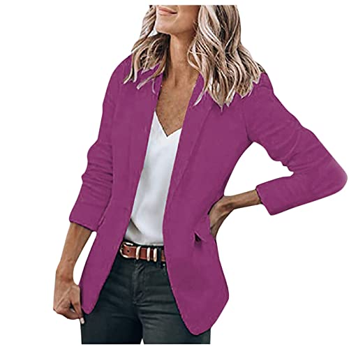 Formale Blazer für Frauen Solide Knopftasche Freizeit Langarm Anzug Mantel Tops Tops für Frauen Ausverkauf Frauen Tanktops Loose Fit von routinfly