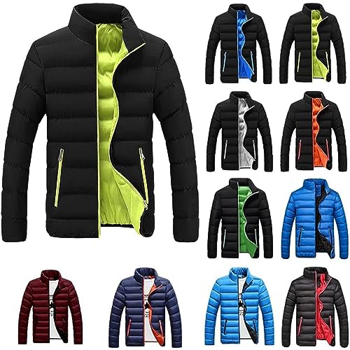 Herren Pufferjacke Wasserdicht Dicke Winterjacke Solide LäSsig Stehkragen Daunen ReißVerschluss Warme Baumwolljacke MäNtel Sportlich Plus GrößE Warmer Dicker Skimantel Winddicht Softshell Jacke von routinfly