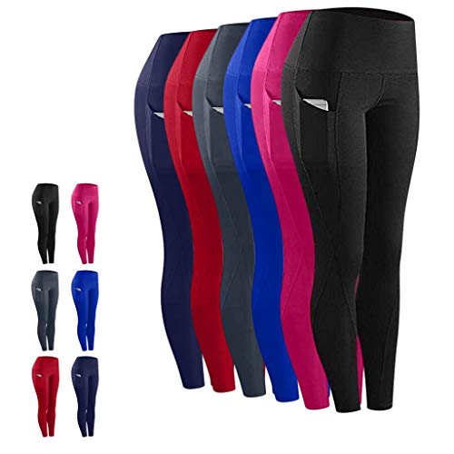 Hohe Taille Yoga Hosen Taschen Workout Running Yoga Leggings Damen Hohe Taille Stretch 7/8 LäNge Yoga Hosen Fitness Sport Athletik Hosen Weich Bequem Atmungsaktiv Wrap Trousers Nicht Durchsichtig von routinfly