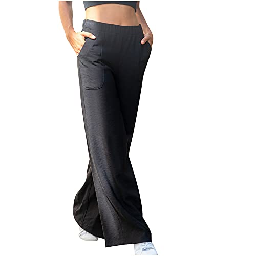 Hosen Damen Elegant Arbeitshose High Waist Freizeithose Klassische Weitem Bein Hose Mode LäSsige Business Hose Einfarbig Lange Stoffhose Stilvoll Baggy Tanzhose Casual Jogginghose Activewear Hosen von routinfly