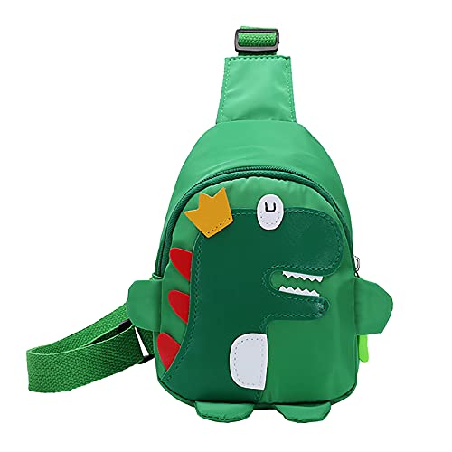 Kinder Dinosaurier Umhängetasche Mädchen Niedliche Kinder Rucksack Leicht Crossbody Rucksack Mini Brusttasche Schultertasche mit Dinosaurier Muster Messenger Tasche für Jungen und Mädchen (grün) von routinfly