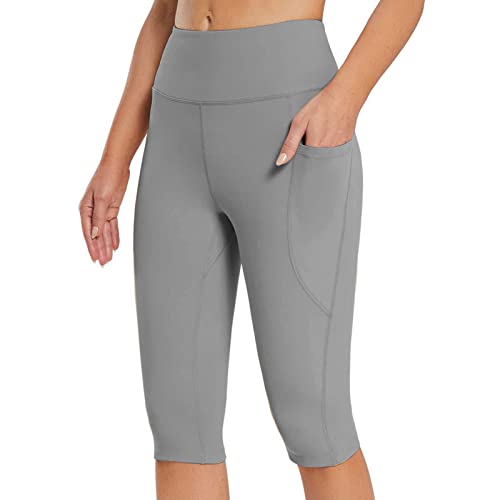 Leggings Damen Hohe Taille 3/4 Leggins Laufhose Comfy Jogginghose Trainingshose Leicht Sporthose High Stretch Shape Capris Leggings Blickdicht FüR Sport Gym Yoga Hose Activewear Freizeithose von routinfly