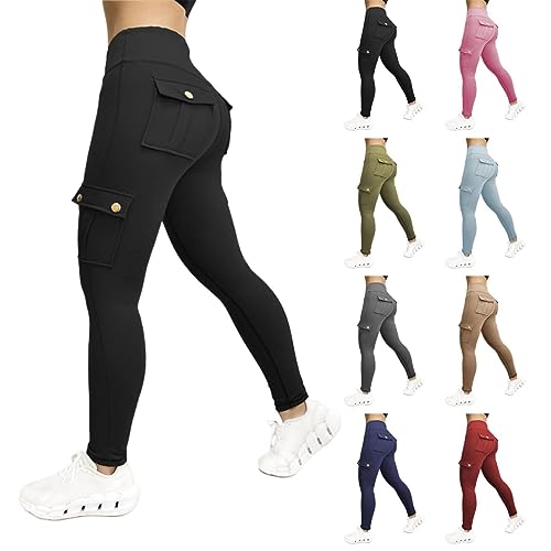 Leggings Damen Stilvolle Yogahose Sporthose Leggings Mit Bauchkontrolle Slim Fit Bequem Elastische Sportleggings Mit Taschen Hoher Taille Freizeitliche Jogginghose FüR Fitness Outdoor Trainingshose von routinfly