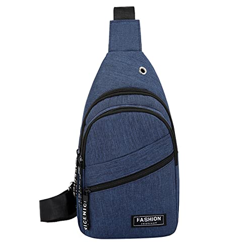 Leichte Brusttasche Sling Shoulder Backpack Anti Diebstahl Sling Bag FüR Herren Damen Crossbody Bag Shoulder Bag Sports Bag LäSsiger Daypack Outdoor Hiking Travel Mit Verstellbarem Gurt (Blau A) von routinfly