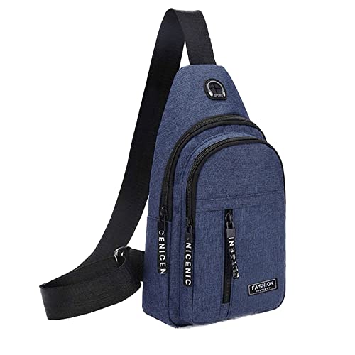 Leichte Brusttasche Sling Shoulder Backpack Anti Diebstahl Sling Bag FüR Herren Damen Crossbody Bag Shoulder Bag Sports Bag LäSsiger Daypack Outdoor Hiking Travel Mit Verstellbarem Gurt (Blau B) von routinfly