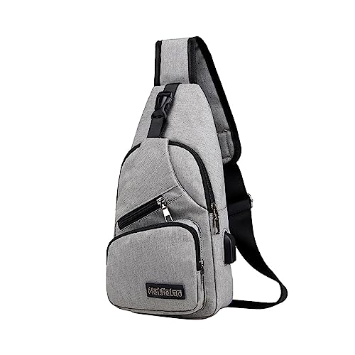 Leichte Brusttasche Sling Shoulder Backpack Anti Diebstahl Sling Bag FüR Herren Damen Crossbody Bag Shoulder Bag Sports Bag LäSsiger Daypack Outdoor Hiking Travel Mit Verstellbarem Gurt (Grau) von routinfly