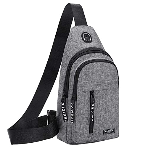 Leichte Brusttasche Sling Shoulder Backpack Anti Diebstahl Sling Bag FüR Herren Damen Crossbody Bag Shoulder Bag Sports Bag LäSsiger Daypack Outdoor Hiking Travel Mit Verstellbarem Gurt (Grau B) von routinfly