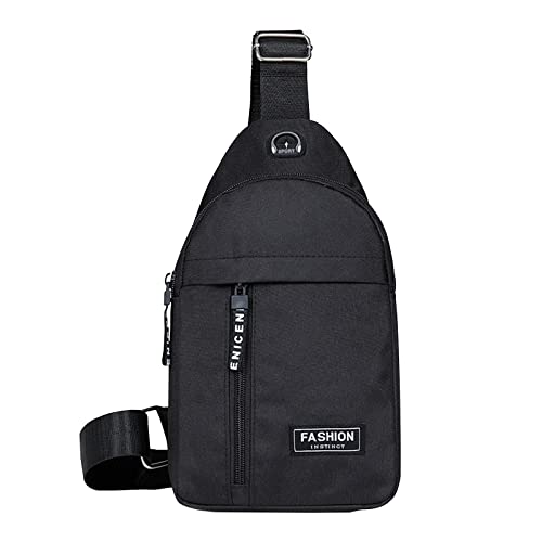 Leichte Brusttasche Sling Shoulder Backpack Anti Diebstahl Sling Bag FüR Herren Damen Crossbody Bag Shoulder Bag Sports Bag LäSsiger Daypack Outdoor Hiking Travel Mit Verstellbarem Gurt (Schwarz D) von routinfly