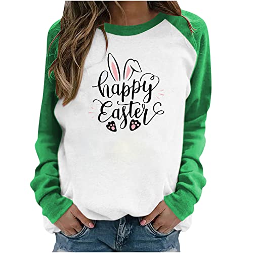 Ostersonntags-Sweatshirt für Frauen mit Rundhalsausschnitt Langarmshirts Goblin-Print lässige Oberteile normale Herbstbluse von routinfly