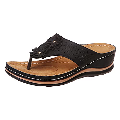 Pantoffeln Flip Flops Sandalen Slides FüR Damen Plateau Pantoletten Damen Plateau Pantoletten Sommer Mules Frauen RöMische Sandalen Closed Toe Sandals Espadrilles Orthopedic Shoes Flach Bequem von routinfly