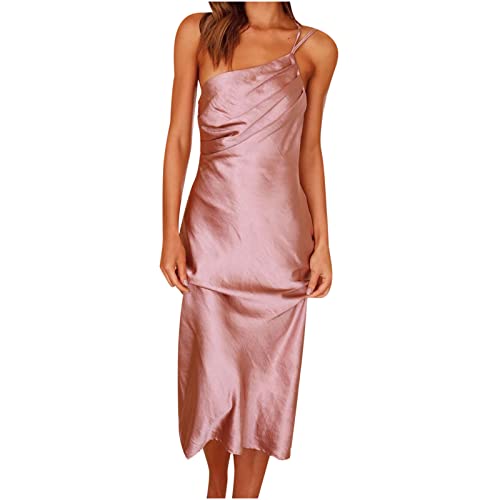 Party-Abendkleid für Frauen One-Shoulder-Sling-Rock Solid Plissee Slim Long Dress Sexy Backless Mid-Calf Dress von routinfly