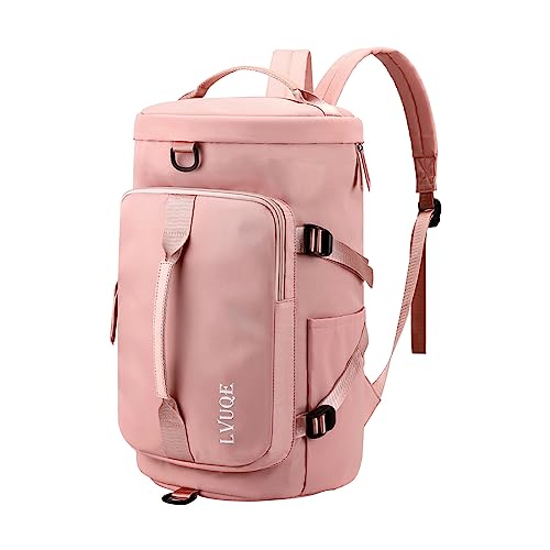 Rucksack FüR Die Schule Frauen MäNner, MäDchen Reise Seesack Laptop Rucksack 2 In 1 Crossbody Taschen Sport Strand Tasche Tote Tasche Schwimmen Kurzstrecken Yoga Rucksack GroßE Capicy (Rosa) von routinfly