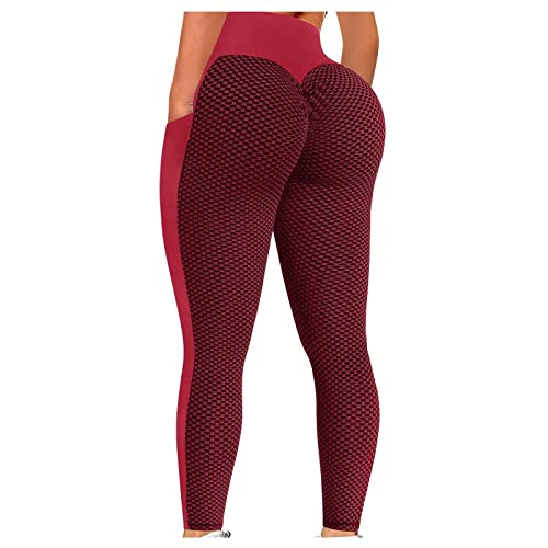 Scrunch Hintern Leggings Damen Hohe Taille Yoga Hosen Abnehmen Booty Leggings Workout Laufen Po Lift Strumpfhosen Mit Taschen Butterweich Atmungsaktiv Nahtlos Undurchsichtig 4 Weg Stretch Yoga Hosen von routinfly