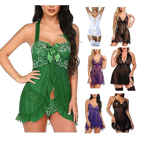 Sexy Body Dessous Damen Spitze Nachthemd ErotikwäSche Sexy Negligee V-Ausschnitt Bodysuit Durchsichtig Lingerie NachtwäSche Spitzen ReizwäSche Erotische UnterwäSche Dessous Unterkleid FüR Frauen von routinfly