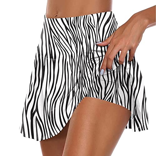 Shorts Damen Plus Größe Lässig Sommer Frauen Shorts High Waisted Stretch Minirock Shorts 2023 Elegant Sexy Fake Zweiteilige Shorts Mode Laufen Yoga Skater Dressy Hose Rock Shorts Strandurlaub von routinfly