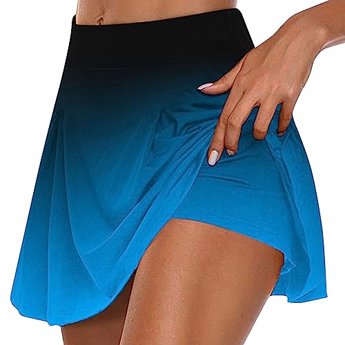 Shorts Damen Plus Größe Lässig Sommer Frauen Shorts High Waisted Stretch Minirock Shorts 2023 Elegant Sexy Fake Zweiteilige Shorts Mode Laufen Yoga Skater Dressy Hose Rock Shorts Strandurlaub von routinfly