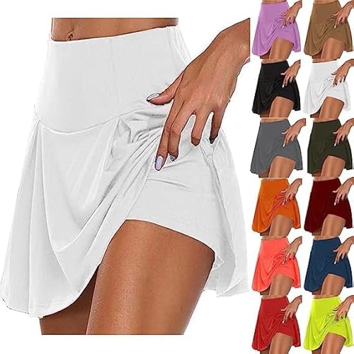 Shorts Damen Plus Größe Lässig Sommer Frauen Shorts High Waisted Stretch Minirock Shorts 2023 Elegant Sexy Fake Zweiteilige Shorts Mode Laufen Yoga Skater Dressy Hose Rock Shorts Strandurlaub von routinfly