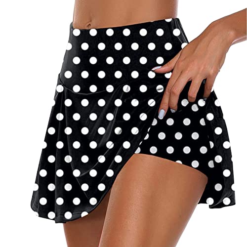 Shorts Damen Plus Größe Lässig Sommer Frauen Shorts High Waisted Stretch Minirock Shorts 2023 Elegant Sexy Fake Zweiteilige Shorts Mode Laufen Yoga Skater Dressy Hose Rock Shorts Strandurlaub von routinfly