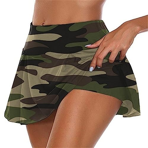 Shorts Damen Plus Größe Lässig Sommer Frauen Shorts High Waisted Stretch Minirock Shorts 2023 Elegant Sexy Fake Zweiteilige Shorts Mode Laufen Yoga Skater Dressy Hose Rock Shorts Strandurlaub von routinfly