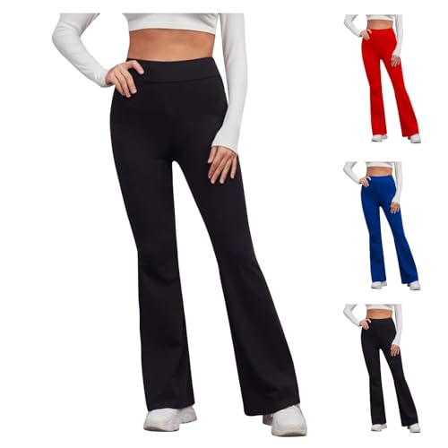 Sommerhosen FüR Damen Sommer Lange Schlaghosen Arbeit BüRo Glockenboden Hosen Damen Elegant LäSsig Hohe Taille Sport Yoga Schlaghosen Vintage Solide Atmungsaktiv Bequeme Wickelhosen von routinfly