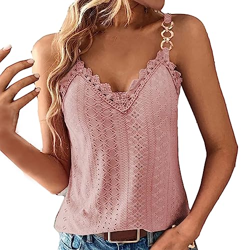 Sommertops Damen Luftig Tank Tops Sexy ÄRmelloses Oberteile V-Ausschnitt Blusen T-Shirt Basic Cami Sommer Tops Mode Elegant Weste Oberteile Causal Arbeit Bluse Tops Ohne äRmel Schlanke Passform von routinfly